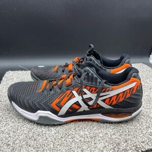 ASICS Court FF 2 Shoes Black  Men’s Size 12 Black Orange Tennis Badminton